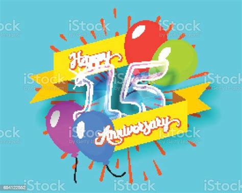 Happy Anniversary Glass Bulb Numbers Set Stock Illustration Download