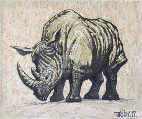 Rhinoceros Well Lets Run Painting By Alexander Telin Artmajeur