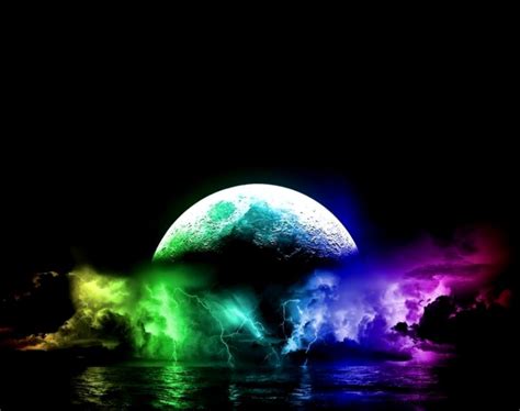 Abstract Rainbow Moon Wallpaper Wallpapers Gallery