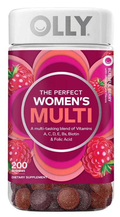Olly Womens Mutlivitamin Gummies Blissfull Berry Flavor 200 Ct