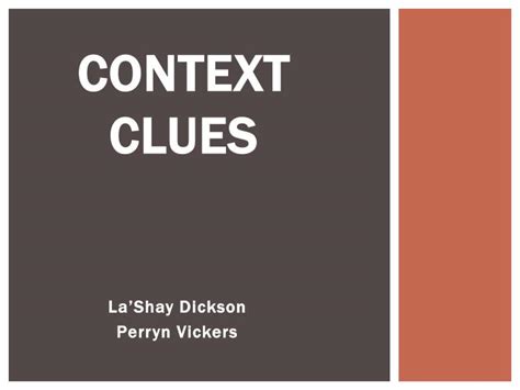 Ppt Context Clues Powerpoint Presentation Free Download Id2832131