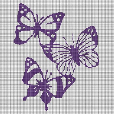 Purple Butterflies Crochet Afghan Pattern Graph