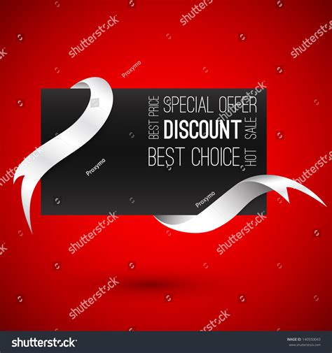 Special Offer Blank Card With Ribbons Vector Illustration 140550043