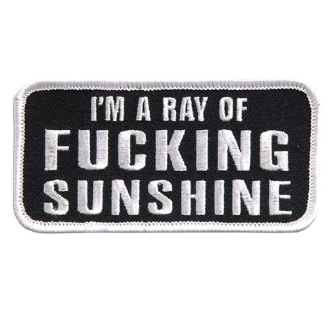 Im A Ray Of Sunshine Embroidered Iron On Mc Funny Biker Patch By