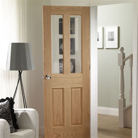 Internal Oak Malton With Clear Bevelled Glass And Raised Mouldings Door
