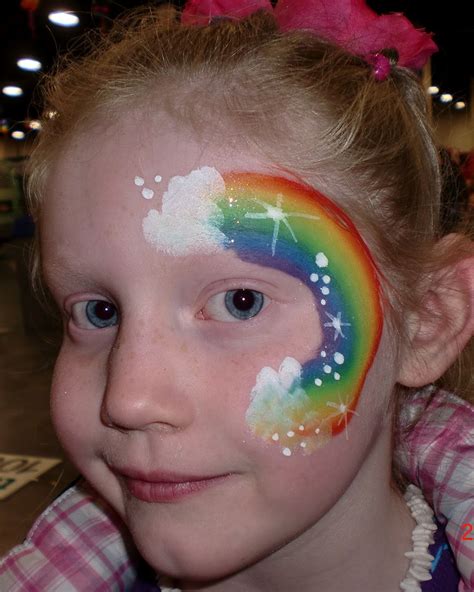 Rainbow Face Paint Painted Rainbow Rainbow Painting Mime Face Paint