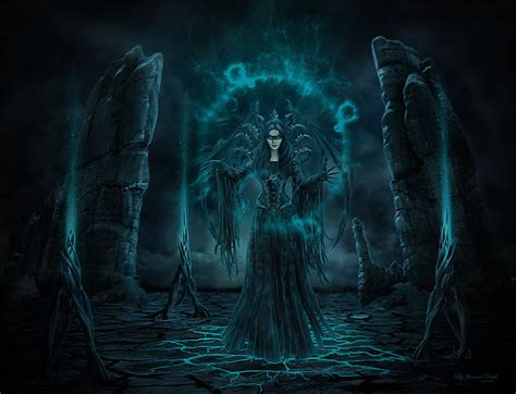 Hd Wallpaper Fantasy Witch Black Blue Dark Evil Girl Gothic