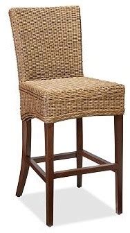 The stool comes with a sturdy wooden base and an elegant wicker top. Jacquelyne Rattan Wicker Barstool, Tall - Traditional ...