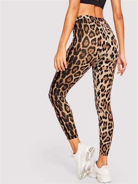 High Waist Leopard Print Leggings Leopard Print Leggings Printed