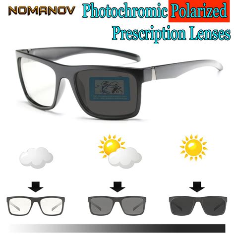 Photochromic Gray Polarized Prescription Sunglasses Custom Made Myopia Minus Prescription Lens 1