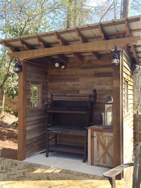 Served with choice of two sides. Barbecue shed designed and built by Atlanta Decking. | Bbq ...