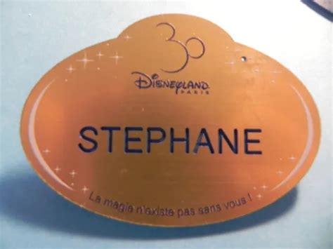 Name Tag Disneyland Paris Cast Member 30 Year Version Stephane