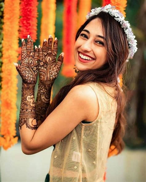 Happy Indian Bride At Mehndi Function In 2023 Bridal Mehendi Designs