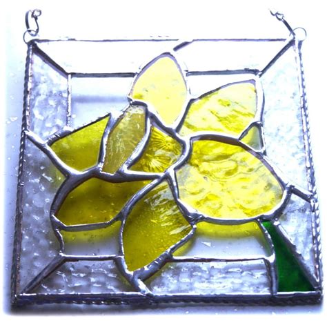 Daffodil Stained Glass Framed Suncatcher Spring Folksy