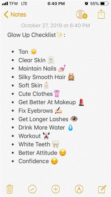 Glo Up Checklist Beauty Routine Checklist Back To School Glo Up Glow Up Tips