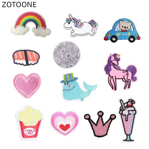 Zotoone Unicorn Patch For Clothing Iron On Heart Patches Heat Transfer