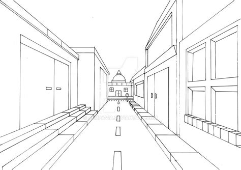 Street View In One Point Perspective By Jempavia On Deviantart