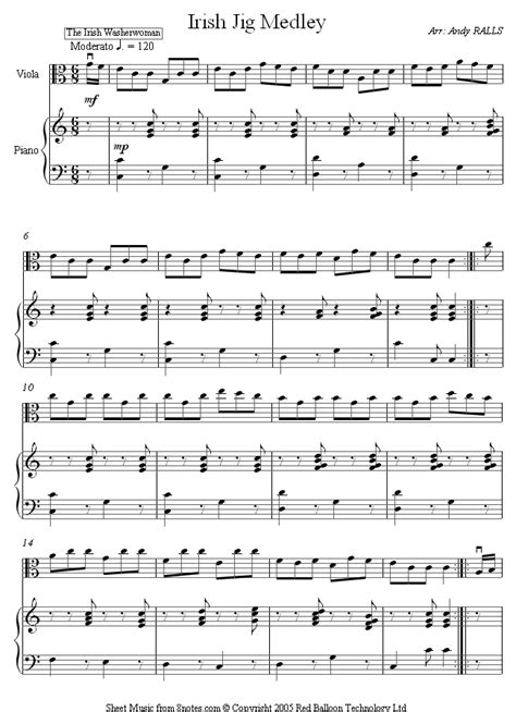 Irish Jig Medley Sheet Music For Viola