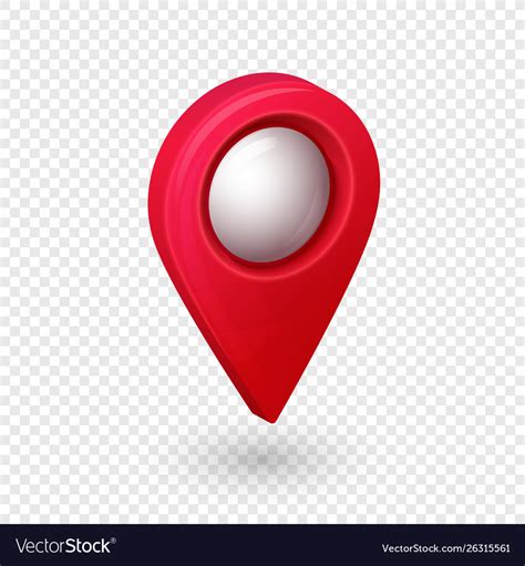 Map Location Pointer 3d Pin With Glowing Glass Vector Image