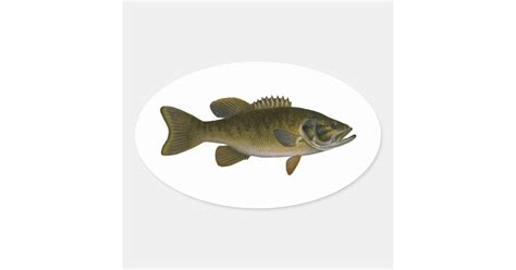 Smallmouth Bass Logo Oval Sticker Zazzle