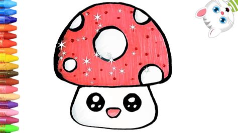 Drawing Happy Mushroom 🍄 Coloring For Toddlers And Drawing For Kids