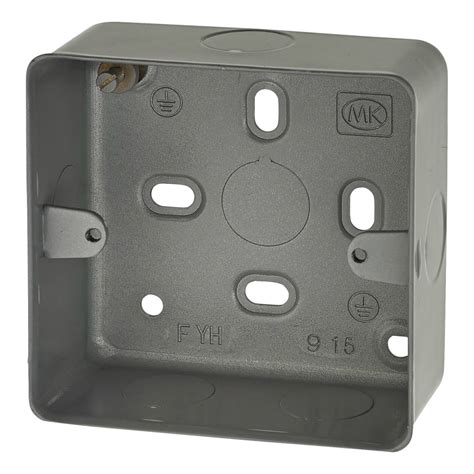 Mk 1 Gang Metal Back Box With Knock Out 41mm Grey Electricaldirect