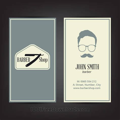 Free Vectors Barber Shop Business Card Abstract