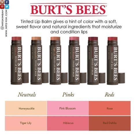 ★burt S Bees★ Tinted Lip Balm Gives A Hint Of Color With A Soft Sweet Flavor And Natural