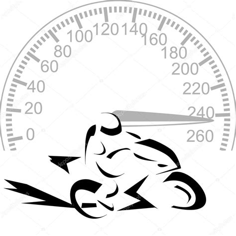 Vector Illustration Logo Of Motorcycle And Speedometer — Stock Vector