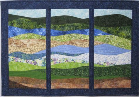 Triptych Quilt Landscape Art Quilts By Sharon