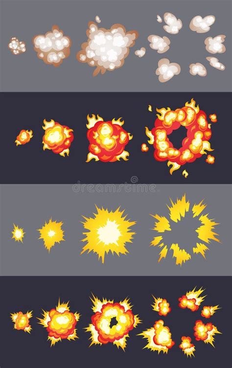 Animation Of Explosion Effect In Cartoon Comic Style Cartoon Explosion