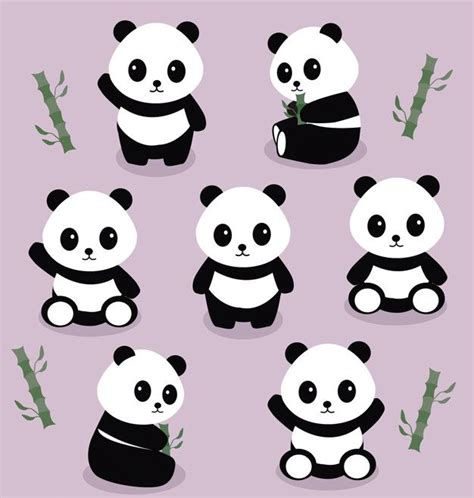 The Panda Bears Are Sitting And Standing Together