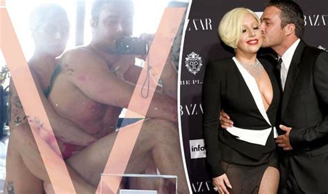 Lady Gaga Strips Naked With Taylor Kinney For Saucy V Magazine Cover Celebrity News Showbiz