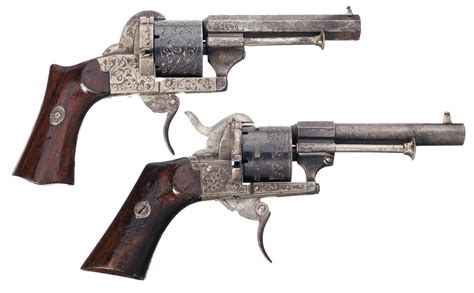 Two Engraved French Pinfire Revolvers Rock Island Auction