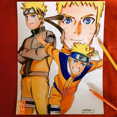 Uzumaki Naruto Colour Pencil Drawing By Artgelico On Deviantart