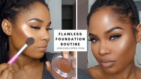 Flawless Foundation Routine Jomichellepro Loc Bun Tutorial Youtube