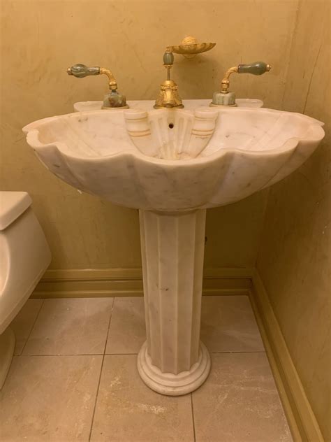 Beautiful Sherle Wagner Onyx Pedestal Sink Onyxgold Faucet Bath