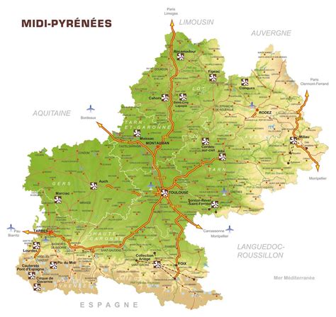 Midi Pyrenees Map 1 