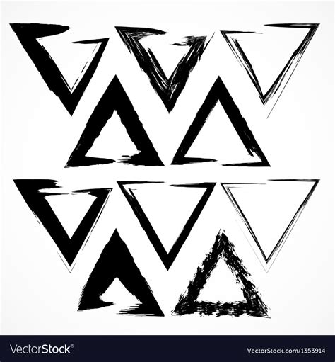 Set Grunge Triangle Brush Strokes Royalty Free Vector Image