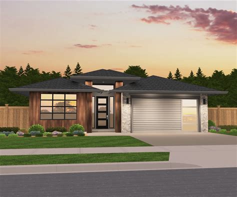 Morisson Northwest Modern Hip Roof One Story Modern House Plans By
