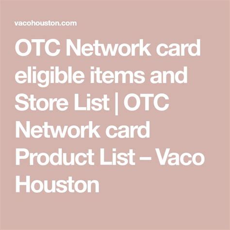 The card will be offered with $25 or $50 allowance amounts per month, depending on the member's plan. OTC Network card eligible items and Store List | OTC ...