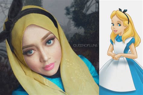 this woman transforms herself into disney characters using just makeup and her hijab