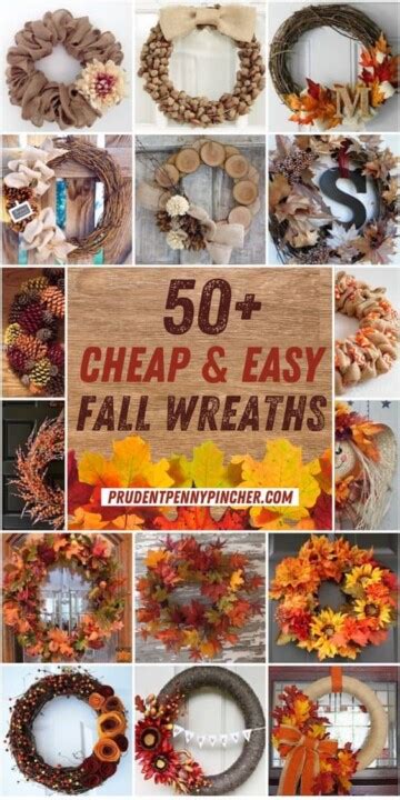 55 Cheap And Easy Diy Fall Wreath Ideas Prudent Penny Pincher