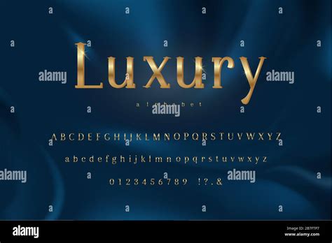 Luxury Golden Theme Alphabet Font Set With Uppercase Lowercase And