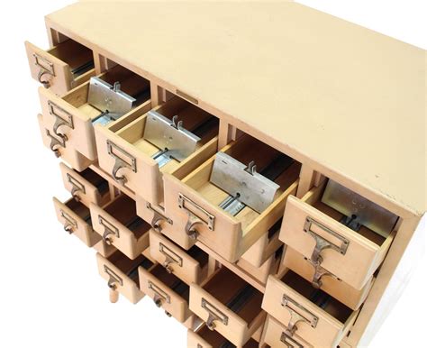 Outstanding Vintage All Wood Index Card File Cabinet For Sale At 1stdibs