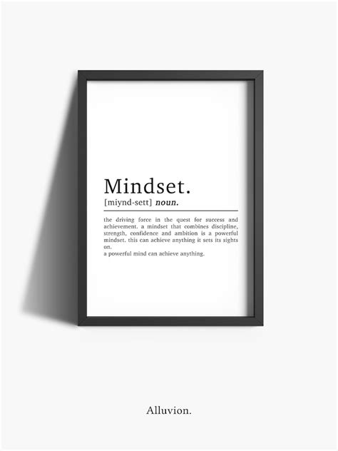 Mindset Definition Office Wall Art Home Office Print Etsy Uk