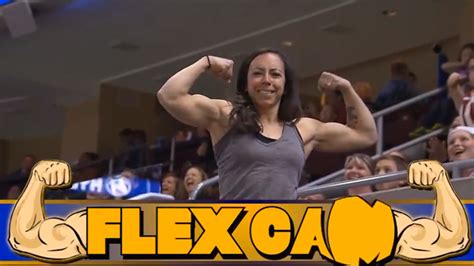 Video Watch As Buff Woman Shocks Crowd And Shows Off Bigger Muscles Than Male Fan On Flex Cam
