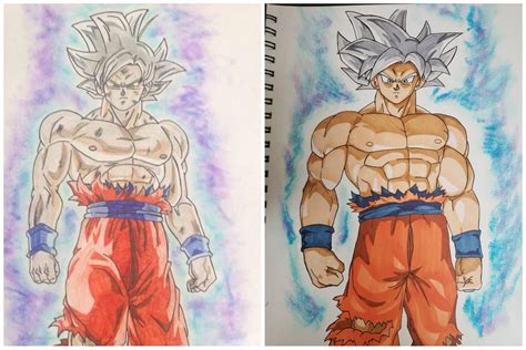 My Drawings Of Ui Goku 2 Years Ago Vs Today Dbz