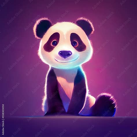 Adorable Baby Panda Bear Character Design Cute Panda Bear Cartoon