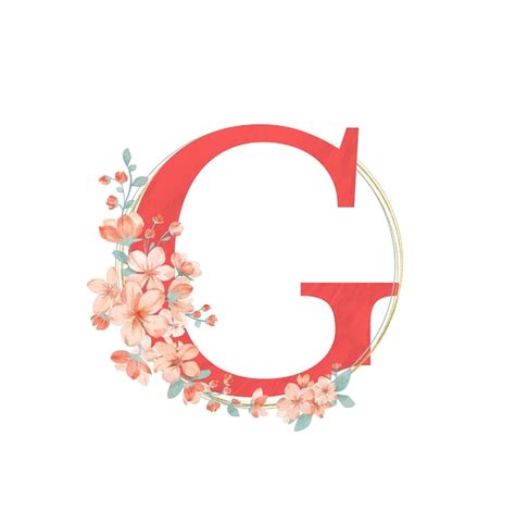 Premium Vector Floral Alphabet Watercolor Flower Letter G